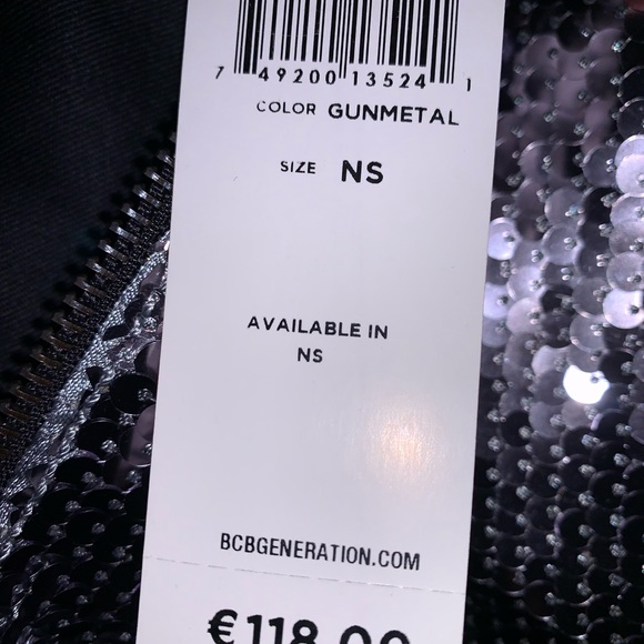 NWT BCBGeneration Silver Sequined Clutch - Picture 8 of 10